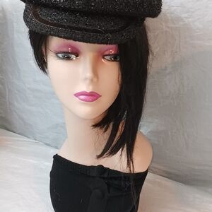 Mad Cortes Black Textured Newsboy Cap